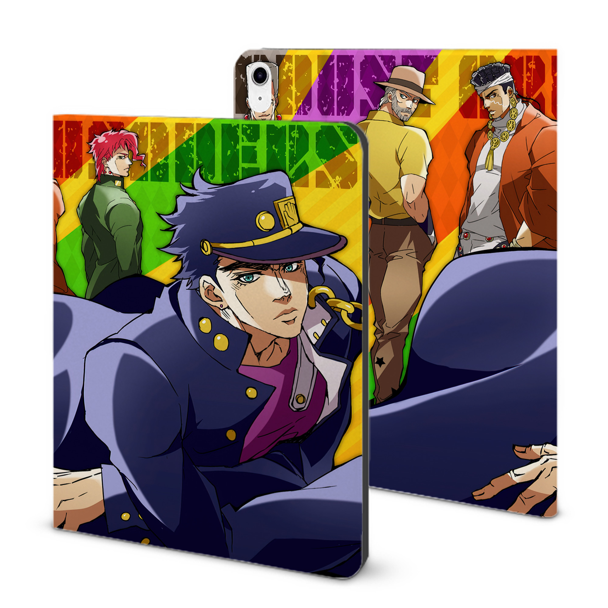（画像用） ジョジョの奇妙な冒険 JoJo's Bizarre Adventure IPad ケース ブック型 PUレザー TPU 耐衝撃 軽量 薄型 ペン収納なし 全面保護 IPad 各モデル対応